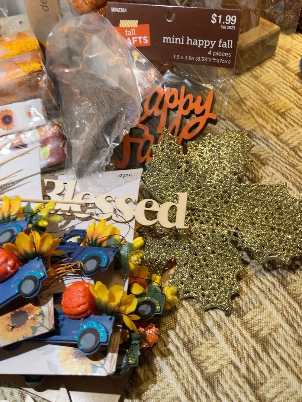Harvest Floral & Pumpkin Craft Kit - Orange Fall Decorations